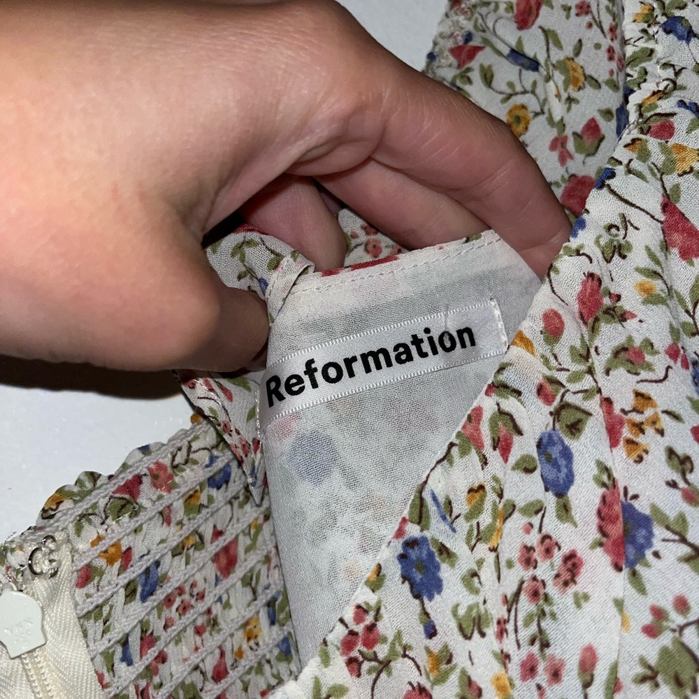 Reformation Paris Floral Ronan Mini Dress Size 6 - Picture 7 of 12